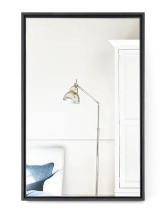 Carter 84 Rectangular Mirror - Black Steel- No Hanging Batten
