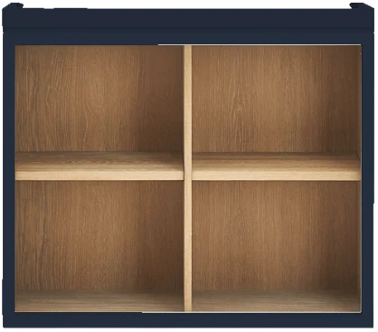 Chawton 71.5 Top Cabinet with 90cm Cornice - Open - Ink - Missing One Shelf